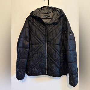 Karl Lagerfeld Black Hooded Winter Puffer Jacket size Medium